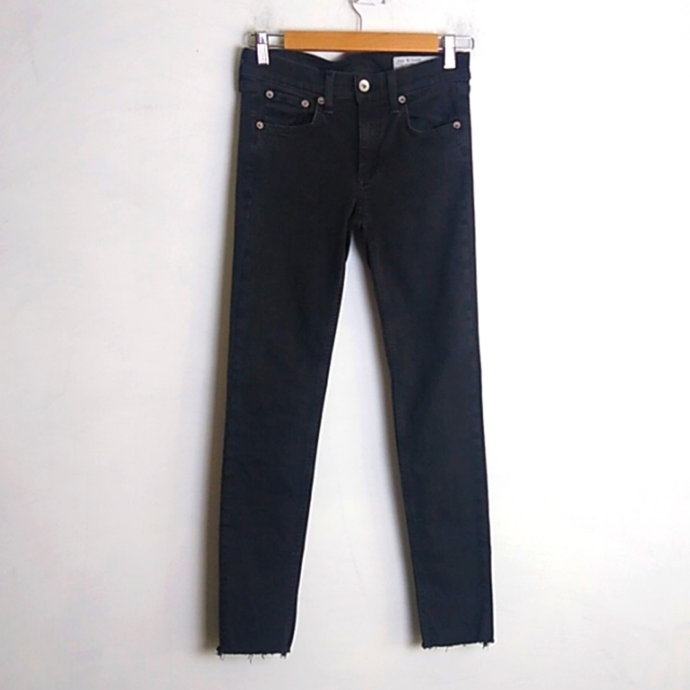 Rag & Bone Women’s Black Ankle Skinny Raw Hem Cropped Jeans size 26